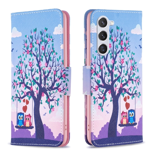 

For Samsung Galaxy S24 5G Colored Drawing Pattern Leather Phone Case(Owl)