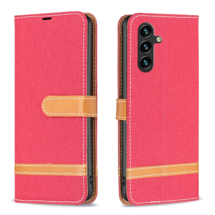 For Samsung Galaxy A15 Color Block Denim Texture Leather Phone Case(Red)
For Samsung Galaxy A15 Color Block Denim Texture Leather Phone Case(Red)