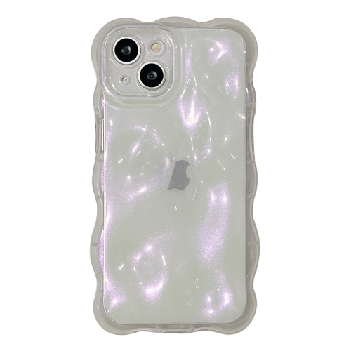 

For iPhone 14 Wave Bubbles TPU Phone Case(Clear Glitter Pink)
