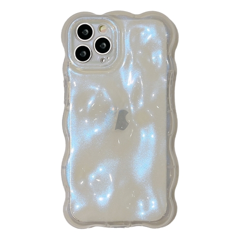 

For iPhone 14 Pro Wave Bubbles TPU Phone Case(Clear Glitter Blue)