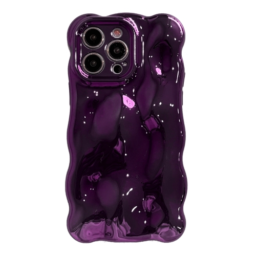 

For iPhone 14 Pro Wave Bubbles TPU Phone Case(Painted Purple)