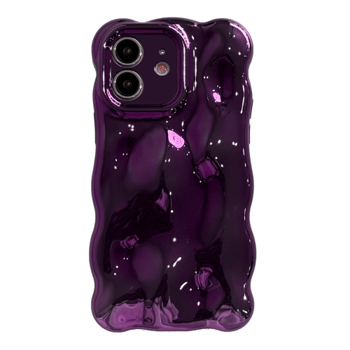 

For iPhone 12 Wave Bubbles TPU Phone Case(Painted Purple)