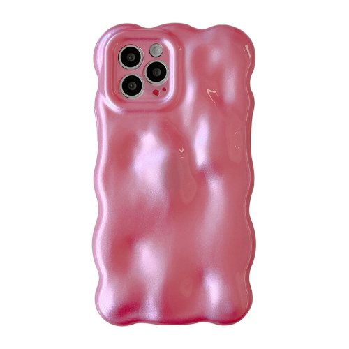 

For iPhone 12 Pro Max Wave Bubbles TPU Phone Case(Pearlescent Pink)