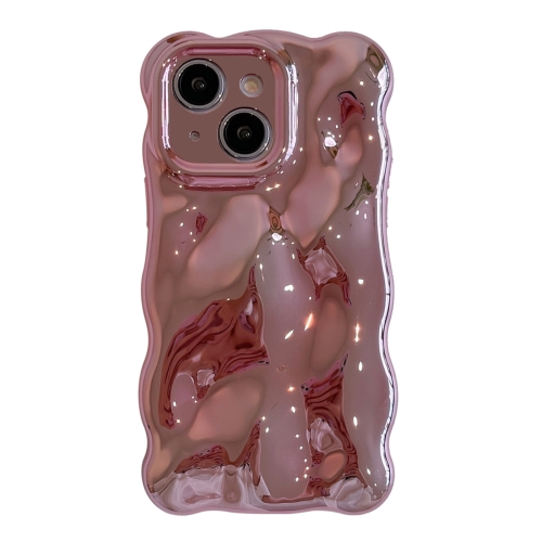 

For iPhone 15 Plus Wave Bubbles TPU Phone Case(Painted Pink)