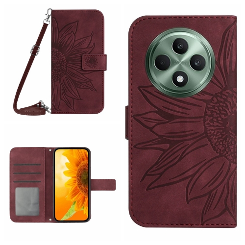 For OPPO Reno12 F 5G Global Skin Feel Sun Flower Embossed Flip Leather Phone Case with Lanyard(Wine Red)
For OPPO Reno12 F 5G Global Skin Feel Sun Flower Embossed Flip Leather Phone Case with Lanyard(Wine Red)