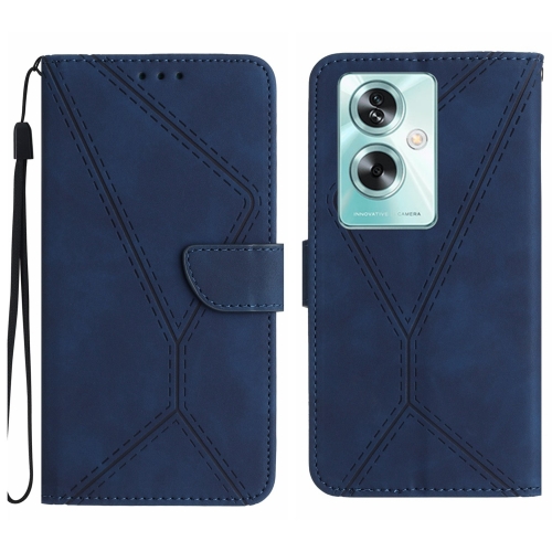 

For OPPO Reno11 F 5G/F25 Pro 5G Stitching Embossed Leather Phone Case(Blue)