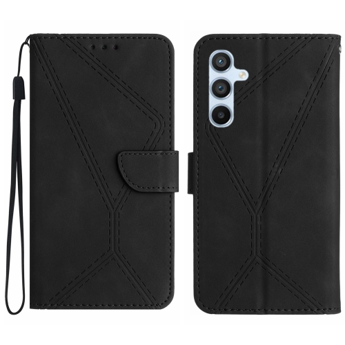 

For Samsung Galaxy S24 5G Stitching Embossed Leather Phone Case(Black)