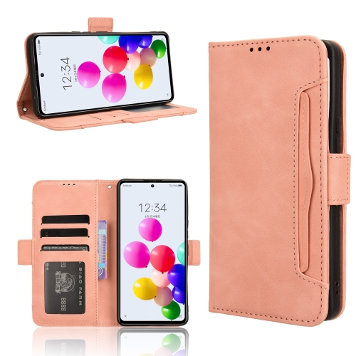 

For ZTE Anshin Family Skin Feel Calf Texture Card Slots Leather Phone Case(Pink)