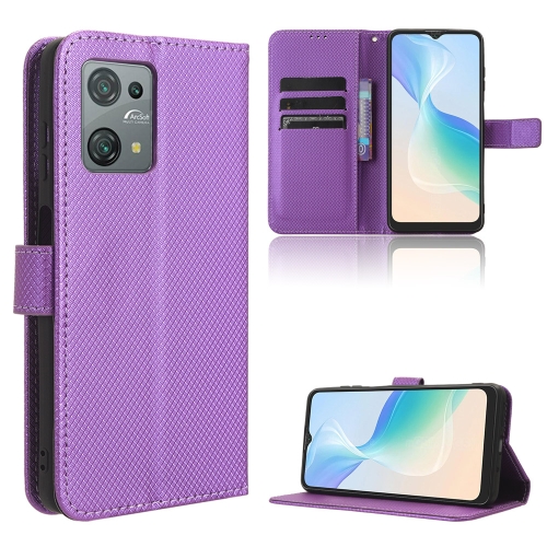 

For Blackview Oscal C30 / C30 Pro Diamond Texture Leather Phone Case(Purple)