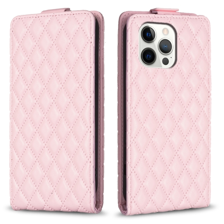 For iPhone 12 Pro Max Diamond Lattice Vertical Flip Leather Phone Case(Pink)
For iPhone 12 Pro Max Diamond Lattice Vertical Flip Leather Phone Case(Pink)