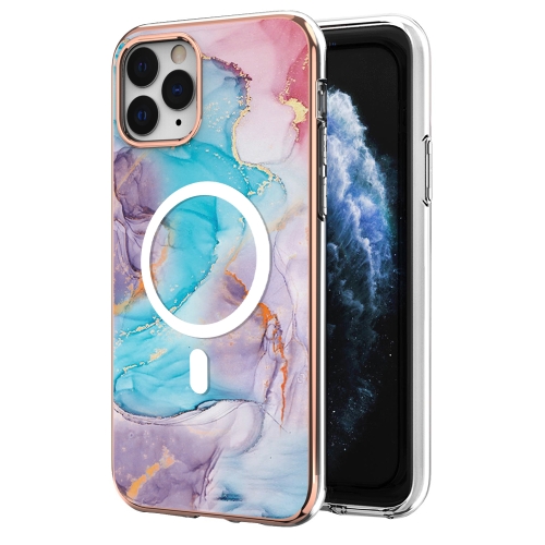 

For iPhone 11 Pro Max Marble Pattern Dual-side IMD Magsafe TPU Phone Case(Blue Marble)
