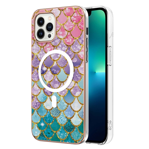 

For iPhone 13 Pro Marble Pattern Dual-side IMD Magsafe TPU Phone Case(Colorful Scales)