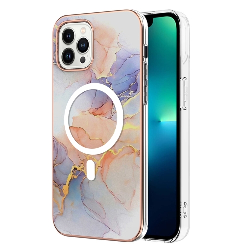 

For iPhone 15 Pro Marble Pattern Dual-side IMD Magsafe TPU Phone Case(White Marble)