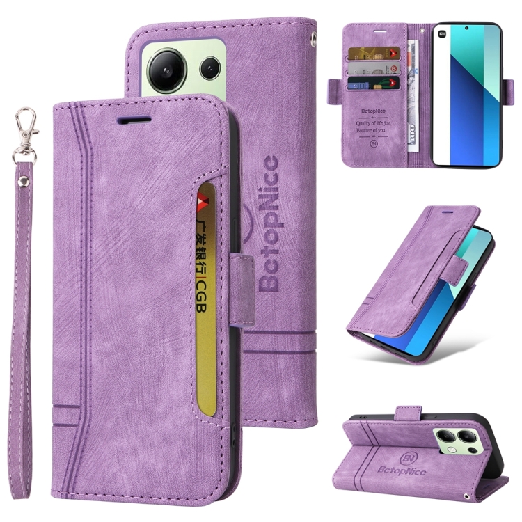 For Xiaomi Redmi Note 13 4G BETOPNICE Dual-side Buckle Leather Phone Case(Purple)
For Xiaomi Redmi Note 13 4G BETOPNICE Dual-side Buckle Leather Phone Case(Purple)