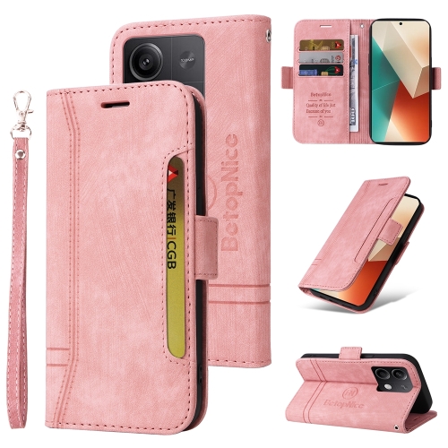 For Xiaomi Redmi Note 13 5G Global BETOPNICE Dual-side Buckle Leather Phone Case(Pink)
For Xiaomi Redmi Note 13 5G Global BETOPNICE Dual-side Buckle Leather Phone Case(Pink)