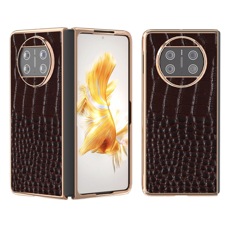 For Huawei Mate X3 Nano Plating Genuine Leather Crocodile Pattern Phone Case(Coffee)
For Huawei Mate X3 Nano Plating Genuine Leather Crocodile Pattern Phone Case(Coffee)