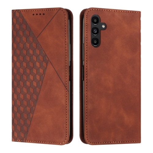 

For Samsung Galaxy S24+ Diamond Splicing Skin Feel Magnetic Leather Phone Case(Brown)