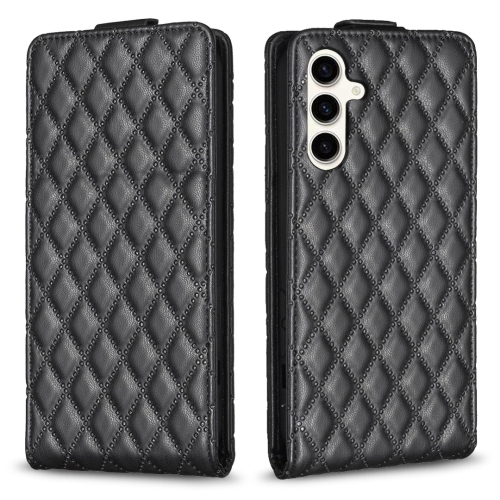 

For Samsung Galaxy S23 FE 5G Diamond Lattice Vertical Flip Leather Phone Case(Black)