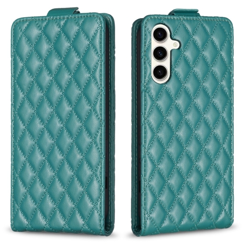 

For Samsung Galaxy S23 FE 5G Diamond Lattice Vertical Flip Leather Phone Case(Green)