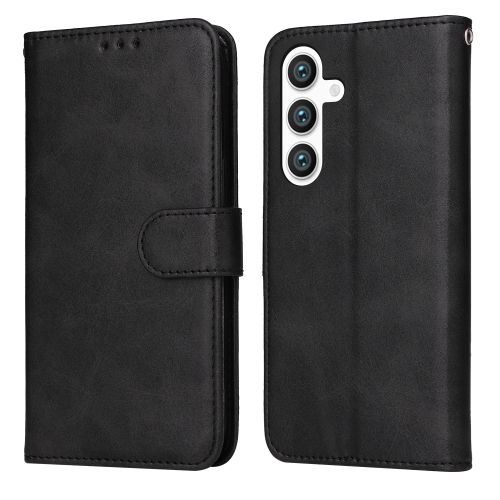 

For Samsung Galaxy S24 Classic Calf Texture Flip Leather Phone Case(Black)