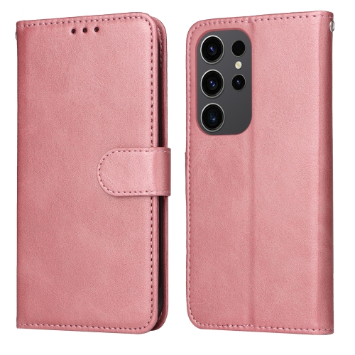 

For Samsung Galaxy S24 Ultra Classic Calf Texture Flip Leather Phone Case(Rose Gold)