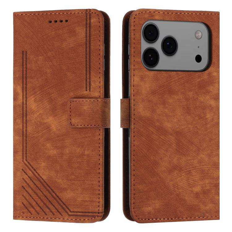 For iPhone 17 Pro Max Skin Feel Stripe Pattern Leather Phone Case with Lanyard(Brown)
For iPhone 17 Pro Max Skin Feel Stripe Pattern Leather Phone Case with Lanyard(Brown)