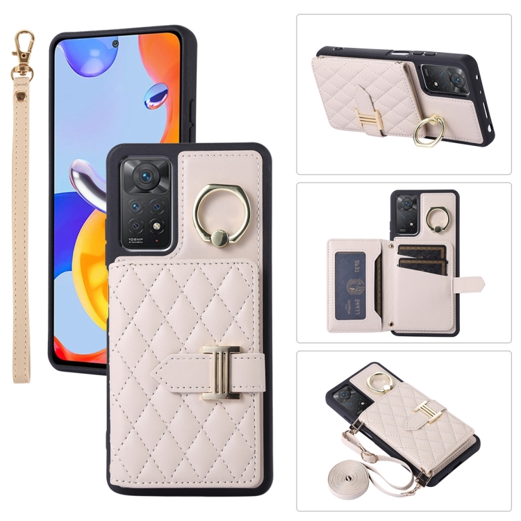 For Xiaomi Redmi Note 11 Pro 4G Horizontal Card Bag Ring Holder Phone Case with Dual Lanyard(Beige)
For Xiaomi Redmi Note 11 Pro 4G Horizontal Card Bag Ring Holder Phone Case with Dual Lanyard(Beige)