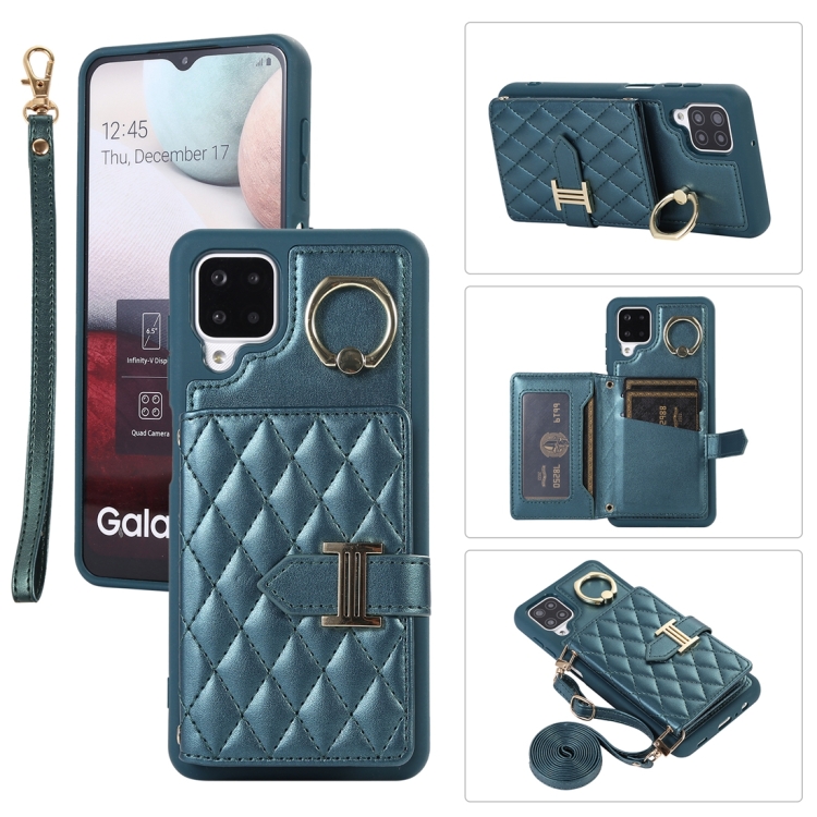 For Samsung Galaxy A12 Horizontal Card Bag Ring Holder Phone Case with Dual Lanyard(Dark Green)
For Samsung Galaxy A12 Horizontal Card Bag Ring Holder Phone Case with Dual Lanyard(Dark Green)