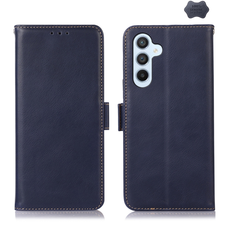 For Samsung Galaxy S24 Crazy Horse Top Layer Cowhide Leather Phone Case(Blue) 
For Samsung Galaxy S24 Crazy Horse Top Layer Cowhide Leather Phone Case(Blue)