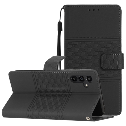 

For Samsung Galaxy A15 Diamond Embossed Skin Feel Leather Phone Case(Black)