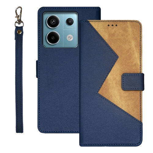 

For Xiaomi Redmi Note 13 Pro 5G idewei Two-color Splicing Leather Phone Case(Blue)