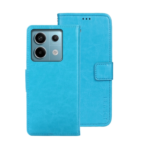 

For Xiaomi Redmi Note 13 Pro 5G idewei Crazy Horse Texture Leather Phone Case(Sky Blue)
