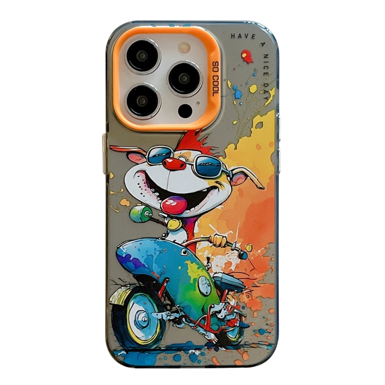 For iPhone 14 Pro Max Animal Pattern Oil Painting Series PC + TPU Phone Case(Motorcycle Dog)
For iPhone 14 Pro Max Animal Pattern Oil Painting Series PC + TPU Phone Case(Motorcycle Dog)