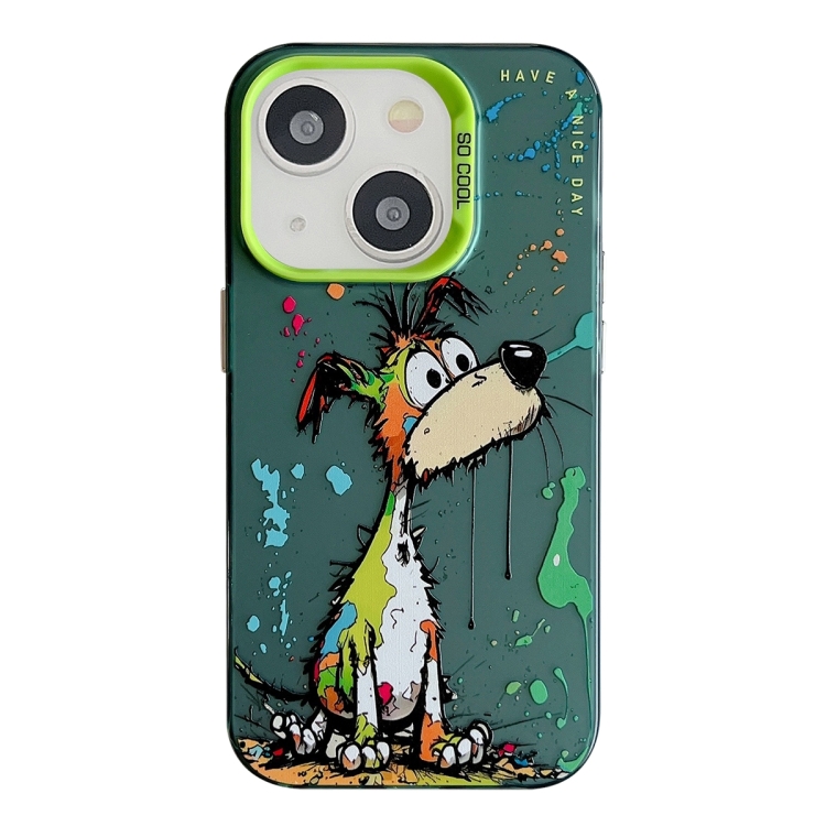 For iPhone 15 Animal Pattern Oil Painting Series PC + TPU Phone Case(Green Dog)
For iPhone 15 Animal Pattern Oil Painting Series PC + TPU Phone Case(Green Dog)