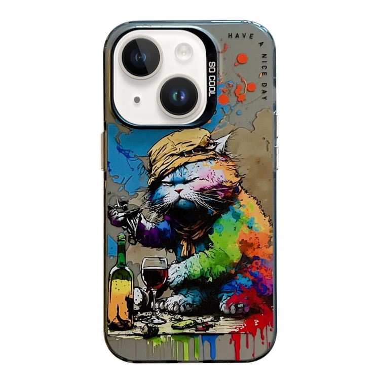 For iPhone 14 Plus Animal Pattern Oil Painting Series PC + TPU Phone Case(Drinking Cat)
For iPhone 14 Plus Animal Pattern Oil Painting Series PC + TPU Phone Case(Drinking Cat)