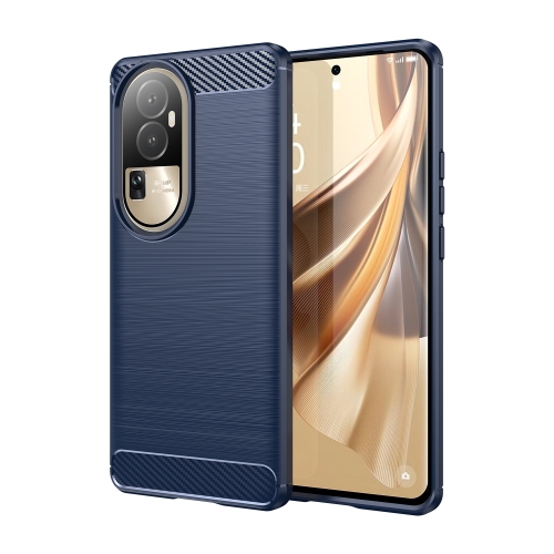 

For OPPO Reno10 Pro 5G Global / Reno10 Global Brushed Texture Carbon Fiber TPU Phone Case(Blue)
