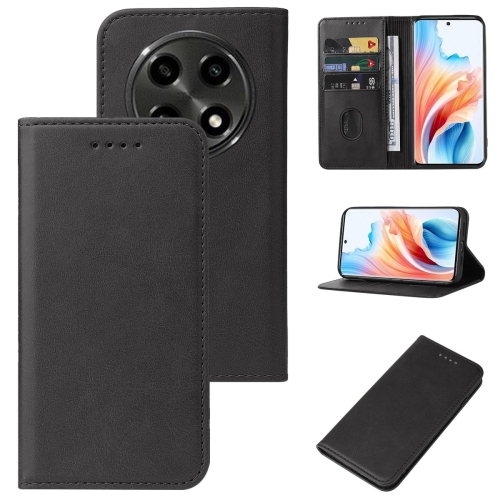 

For OPPO A2 Pro Magnetic Closure Leather Phone Case(Black)