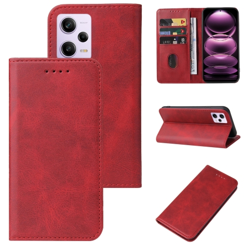 

For Xiaomi Redmi Note 12 Pro 5G Global Magnetic Closure Leather Phone Case(Red)