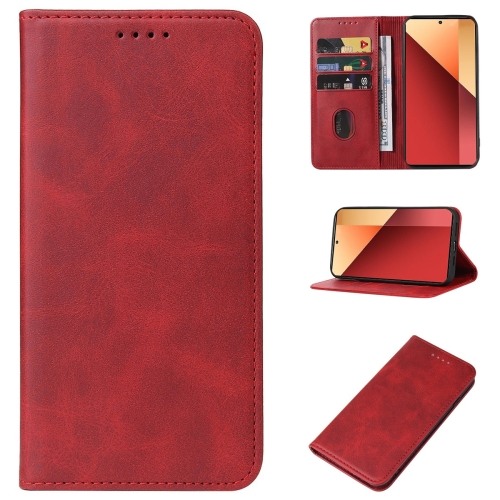 

For Xiaomi Redmi Note 13 Pro 4G Magnetic Closure Leather Phone Case(Red)