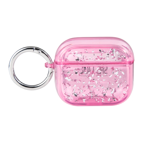 

For AirPods 3 Silver Foil Epoxy Bluetooth Earphone Protective Case(Pink)