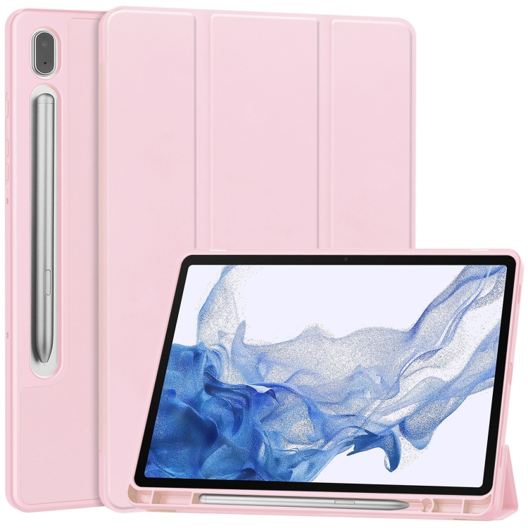 For Samsung Galaxy Tab S9 3-Fold Pure Color TPU Smart Leather Tablet Case with Pen Slot(Pink)
For Samsung Galaxy Tab S9 3-Fold Pure Color TPU Smart Leather Tablet Case with Pen Slot(Pink)