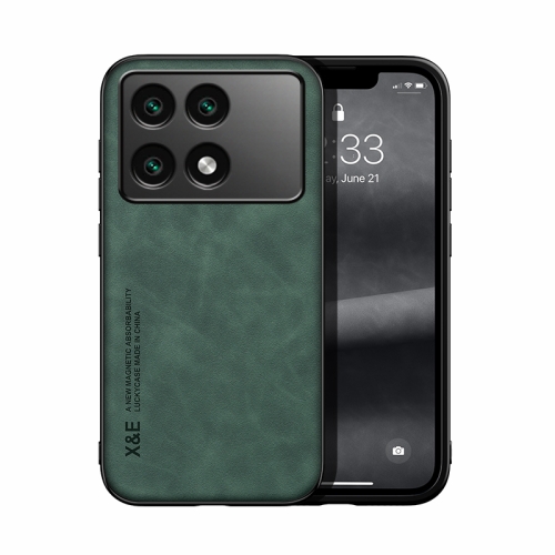 

For Xiaomi Redmi K70E Skin Feel Magnetic Leather Back Phone Case(Green)