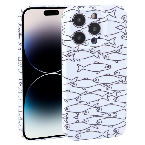 

For iPhone 14 Pro Max Dustproof Net Full Coverage PC Phone Case(Fish School)