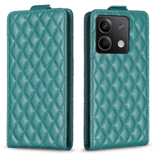 

For Xiaomi Redmi Note 13 4G Global Diamond Lattice Vertical Flip Leather Phone Case(Green)