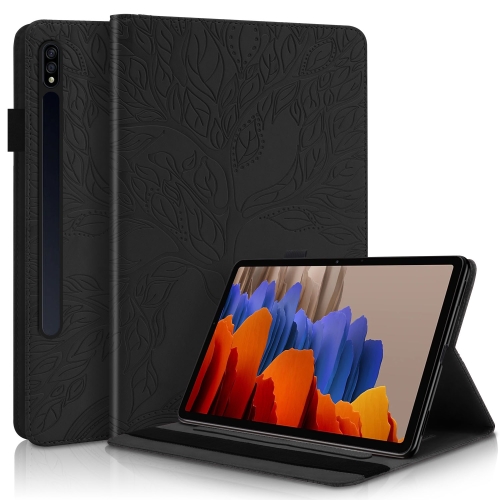 

For Samsung Galaxy Tab S9 / S8 / S7 Life Tree Series Horizontal Flip Leather Tablet Case(Black)