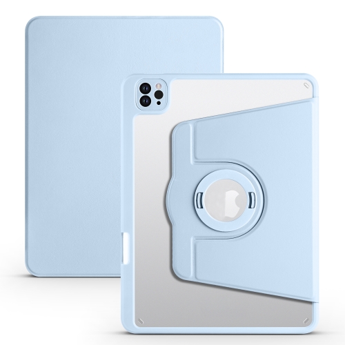 

For iPad Pro 11 2022 / Air 10.9 2022 Acrylic 360 Rotation Detachable Leather Tablet Case(Ice Blue)
