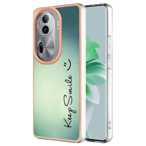 

For OPPO Reno11 Pro 5G Global Electroplating Marble Dual-side IMD Phone Case(Smile)