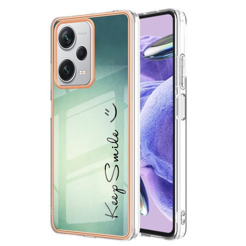 

For Xiaomi Redmi Note 12 Pro+ Global Electroplating Marble Dual-side IMD Phone Case(Smile)