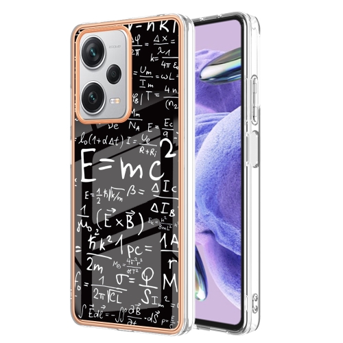 

For Xiaomi Redmi Note 12 Pro+ Global Electroplating Marble Dual-side IMD Phone Case(Equation)