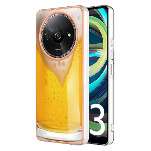 

For Xiaomi Redmi A3 Electroplating Marble Dual-side IMD Phone Case(Draft Beer)